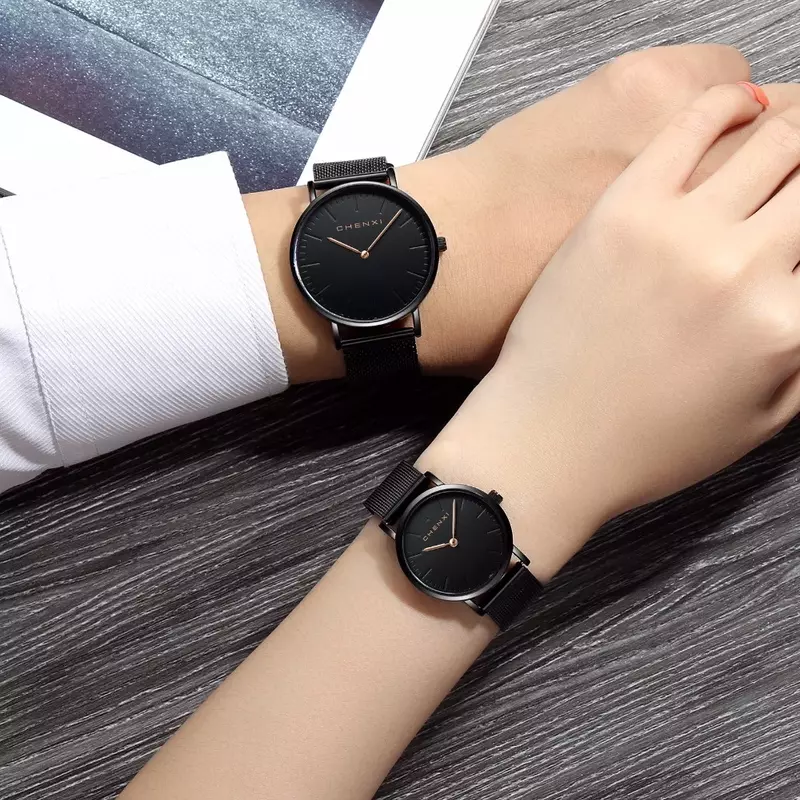 Minimalista Ultra-fino Homens Assista Reloj Hombre Relogio masculino Aço Inoxidável Malha Strap Quartz Watch Europeu Pop Man Relógios
