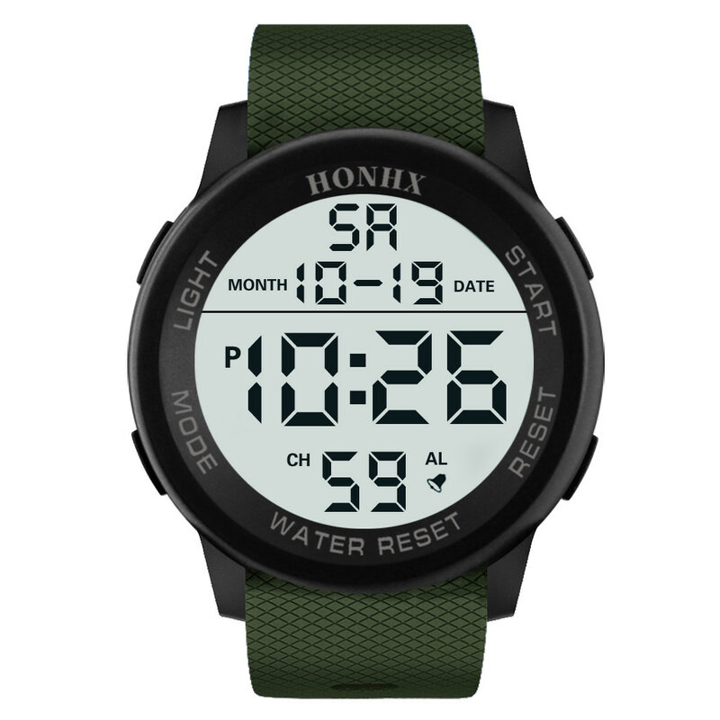 Jam tangan olahraga militer pria, jam tangan Led mewah Digital tahan air 30m kasual olahraga