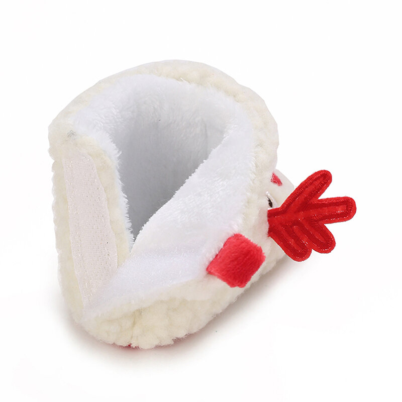 Cute Baby Fleece Slippers Boots Soft Anti-Slip Deer Booties Winter Warm Infant Warm Cotton Crib Shoes Baby Snow Shoes