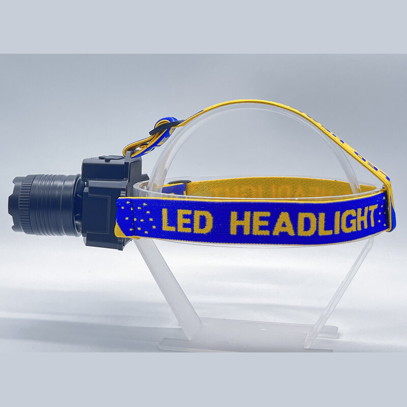 LED充電式ヘッドランプヘッドバンド3色 (青/黄/黒) ヘッドランプヘッドライトに適しています