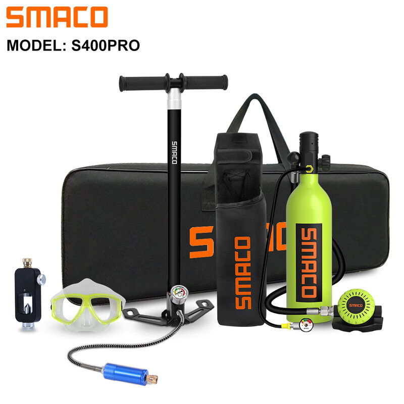 Smaco Duikuitrusting Kit Cilinder Zuurstof Tank Set Respirator Lucht Tank Handpomp Voor Snorkelen Buceo Duikuitrusting