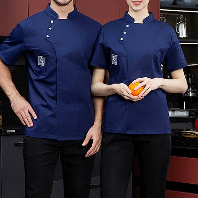 Unisex respirável Chef uniforme camisa, Plus Size, padaria, restaurante, roupas de trabalho, cozinha, vestuário