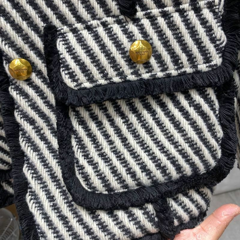 Giacca in Tweed scozzese da donna cappotto moda donna tendenza aperta davanti inverno spessa giacca corta top capispalla