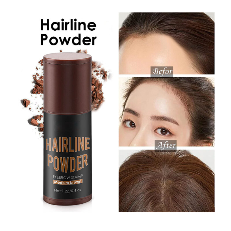 Hairline Powder Stick Eyebrow Stamp 1Pcs Hair Touch Up Powder Waterproof Hair Shading Sponge Pen Powder For Cover Gray Hair Root
