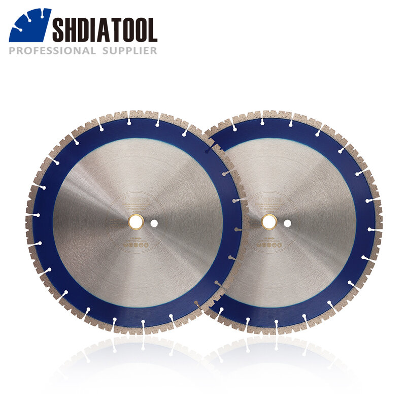 SHDIATOOL 2pcs 14"/Dia354mm Diamond Wet Cutting Disc For Concrete Brick Stone Bore25.4mm Masonry Cutter Circular Saw Blade