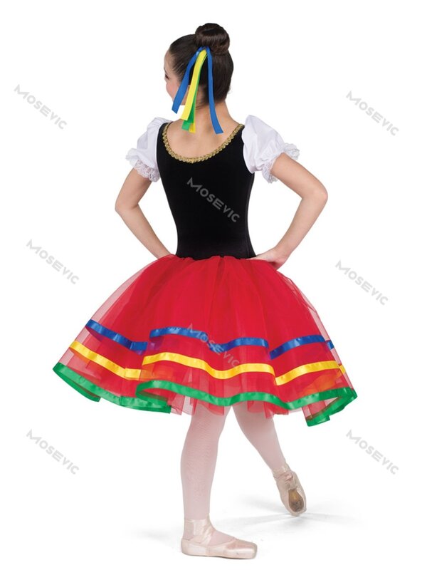 Vestido de balé para meninas, saia espanhola para bailarina, traje de dança infantil, performance profissional de longo palco, roupas elegantes para mulheres