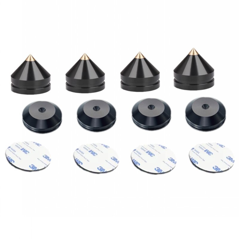 4Pcs speaker Stand Feet Foot Pad aluminium alloy metal Spikes Cone Floor Foot Nail for loudspeakers Shoes Spike shock absorber