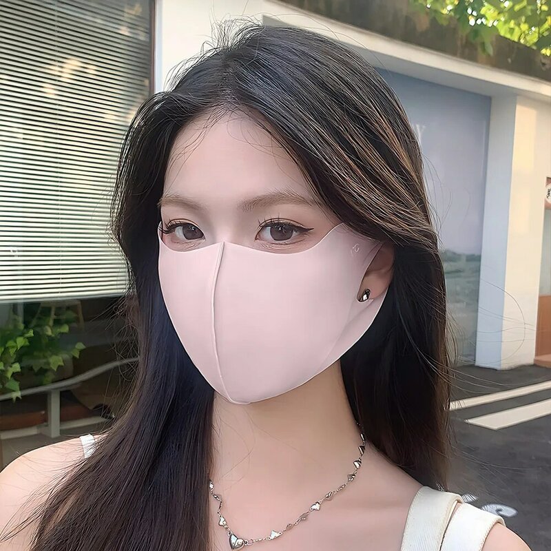 Sommer UV-Schutz maske Frauen Kühlung Eis Seide atmungsaktiv dünne unsichtbare Gesichts bedeckung Sonnenschutz Anti-UV modische Outdoor-Ausrüstung