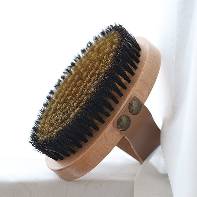 Texture Dry Copper Wire Brush Beech Wood Comb Chicken Skin Exfoliatin Dry Brush Massage Dredging Body Control Blood Circulation