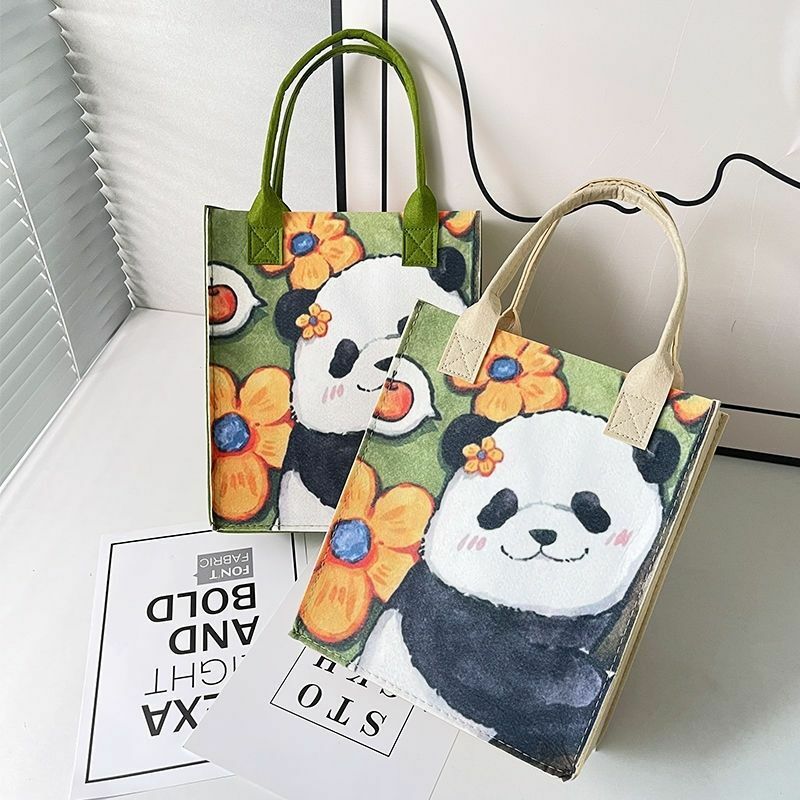 Torebka z motywem pandy kreskówka i torba na zakupy Anime duża pojemność chińska torebka prezent dla kobiet portfel