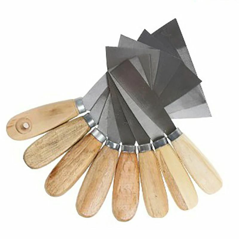 1 "1.5" 2 "2.5" 3 "4" 5 "faca de massa raspador lâmina pá aço carbono cabo de madeira parede reboco faca ferramentas manuais novo