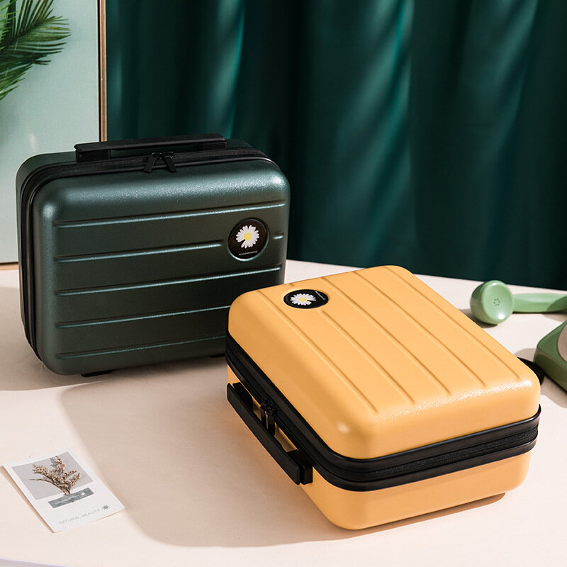New Korean version of the 14-inch cosmetic case portable mini suitcase printed luggage small suitcase portable and light.