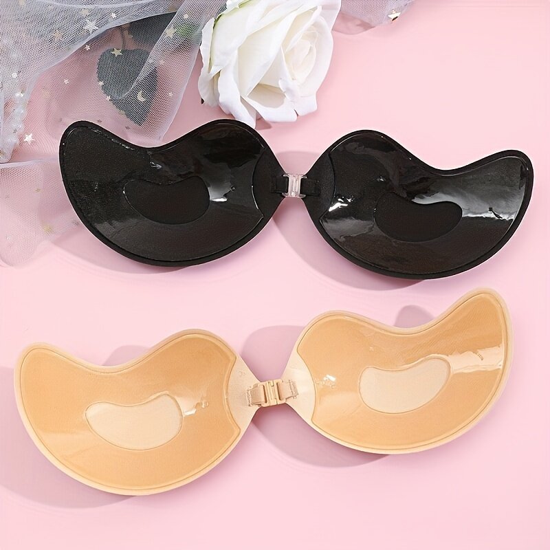 Invisible Strapless Bra, Self-Adhesive Backless Reusable Push Up Nipple Covers, Women's Lingerie & Underwear Accessories