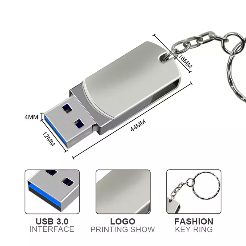 High Speed USB 3.0 Pendrive, Metal Cle Flash Drive, Memória SSD Portátil USB, Novo, Frete Grátis, 2TB, 4TB, 8TB, 16TB, 2022
