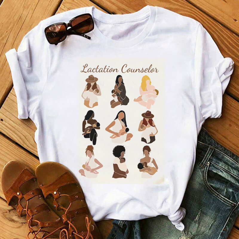 T-shirt imprimé à la mode pour femmes, cheveux bouclés africains noirs, t-shirts graphiques pour filles, t-shirt féminin esthétique, Kawaii Melanin, drôle