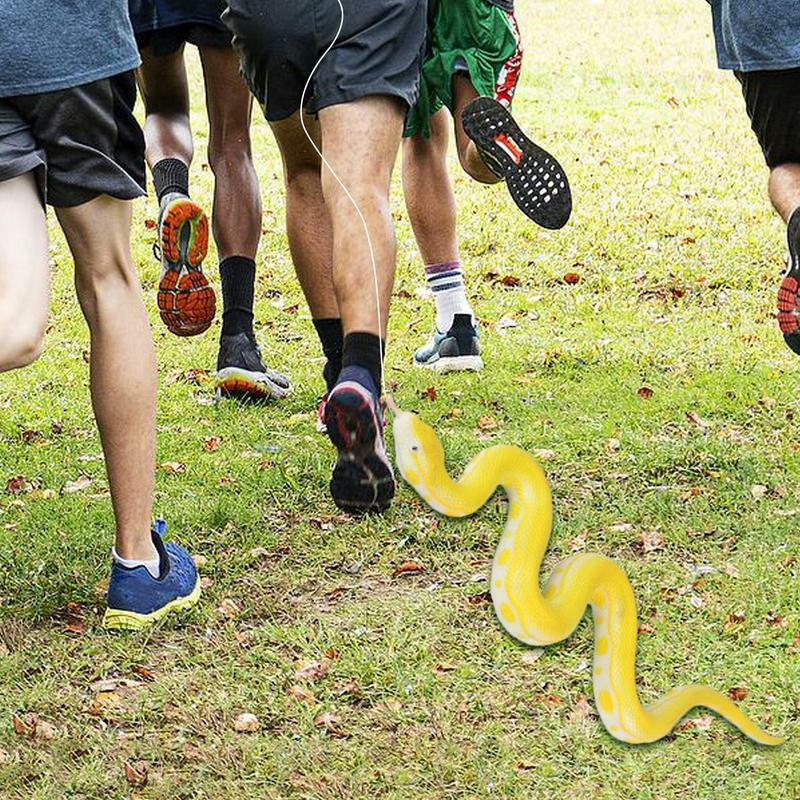 Wąż figle dla dorosłych silikonowe sztuczny wąż zabawka symulacja węża żart rekwizyty ze sznurkiem i klipsem żywe ruchy Halloween wystrój