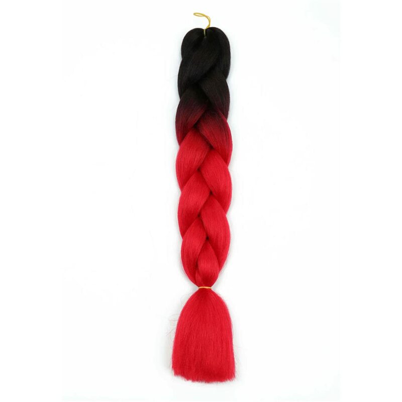 Rambut kepang Ombre 24 inci 1 buah/pak rambut keriting sintetis suhu tinggi rambut pelangi abu-abu hitam cara tren untuk wanita