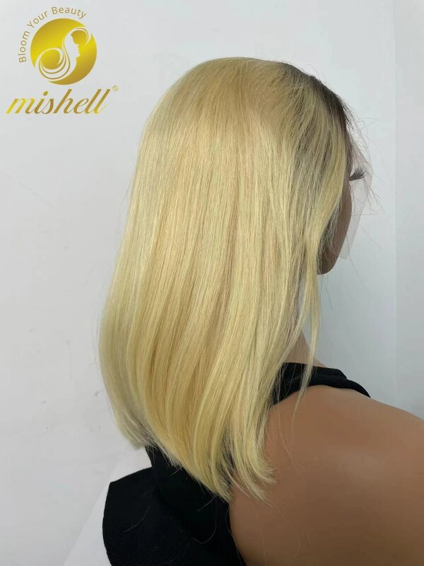 4-613 Color 250% Density Short Straight Bob Wigs 13x4 Transparent Lace Frontal Wig Brazilian Remy Human Hair Bob Lace Front Wigs