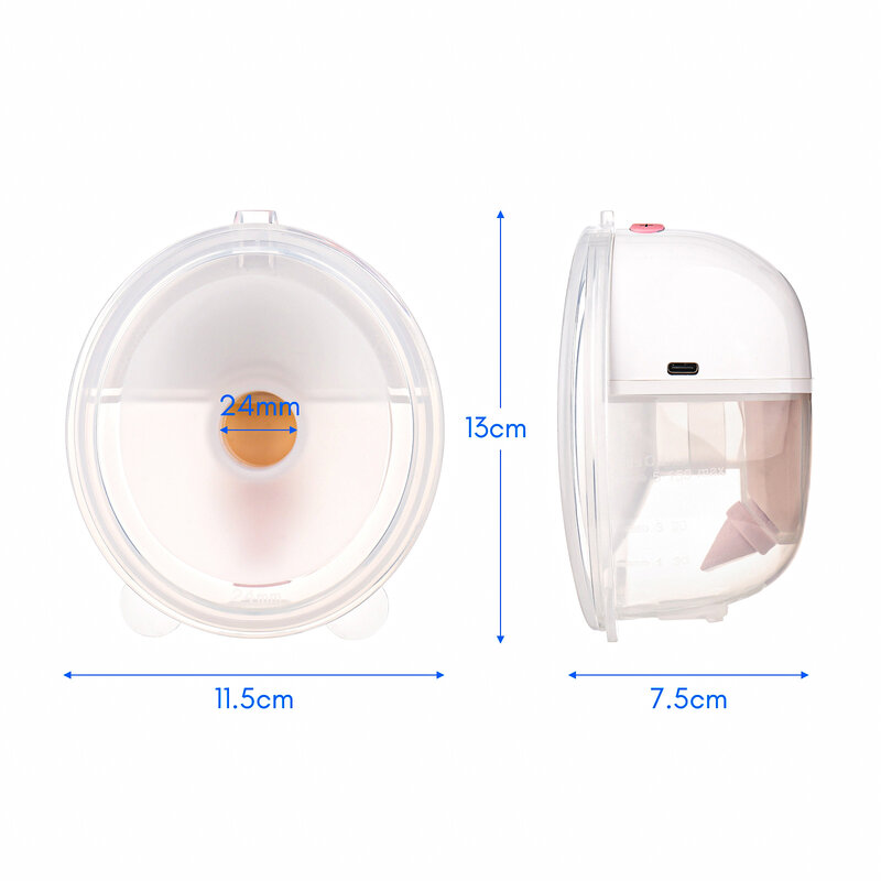 เครื่องเก็บน้ำนมป้อนนมแม่ปราศจากสาร BPA เครื่องปั๊มนมแม่ไฟฟ้าแบบพกพาสำหรับสวมใส่เครื่องปั๊มนมแม่