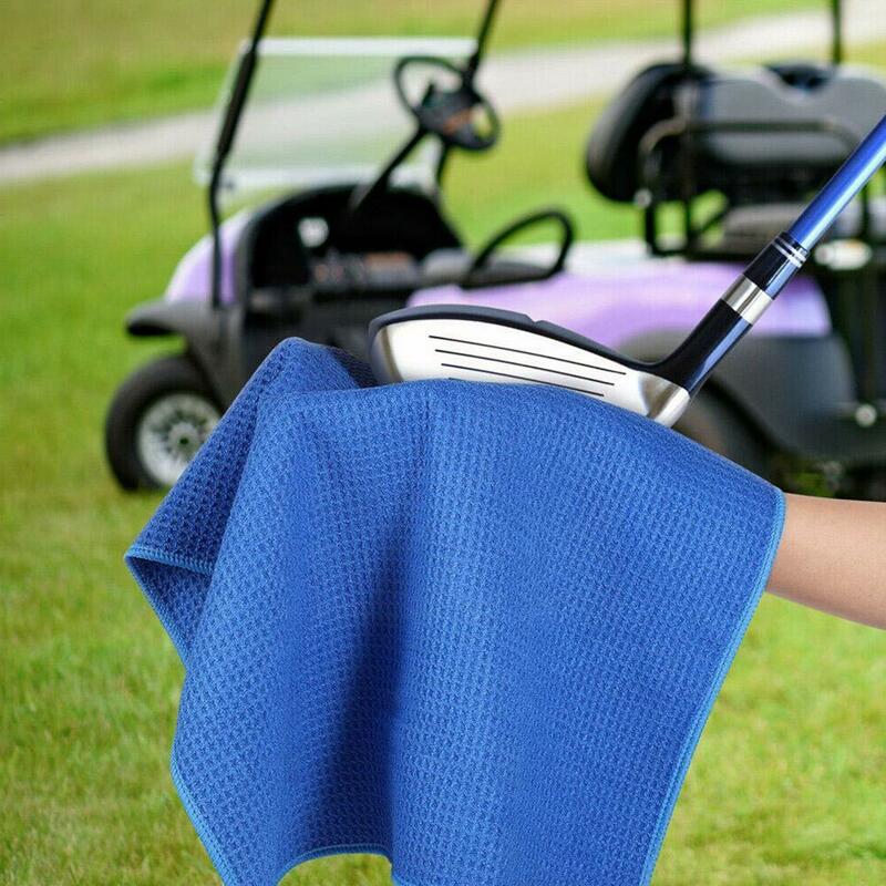 Golfs Towel Waffle Pattern Cotton with Carabiner Cleaning Cleans Towels Balls Hook Clubs Towel Golf Microfiber Hands D5O2