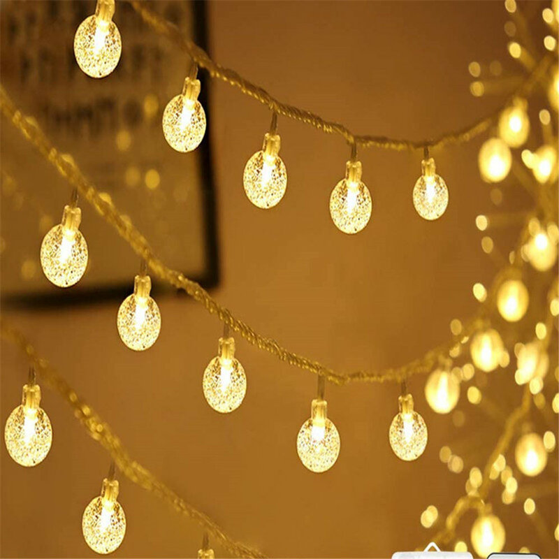 3M/6M/10M LED String Lights fata Bubble Ball Lamp illuminazione natalizia ghirlanda batteria USB Indoor per la decorazione di nozze di natale