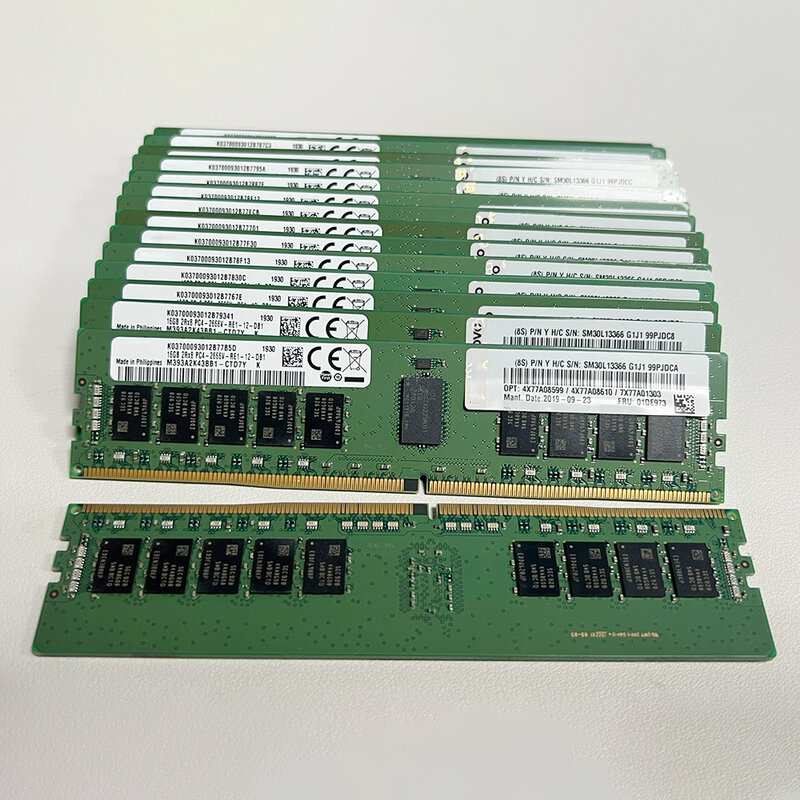 ذاكرة خادم تم اختبارها بالكامل لينوفو ، 01DE973 ، 7X77A01303 ، 16G ، 16GB ، DDR4 ، 2666 ، 2RX8 ، PC4-2666V ، REG ، ECC ، 1 قطعة