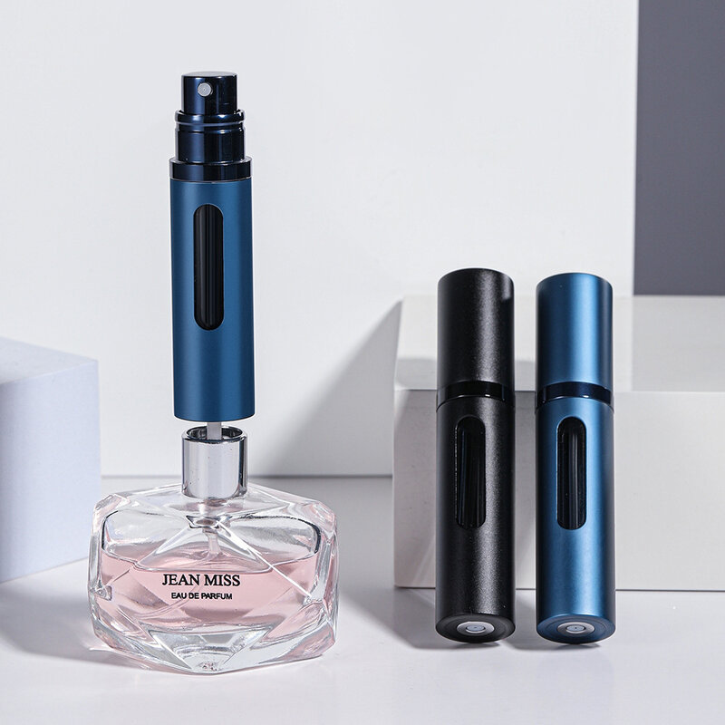 Botella de Perfume recargable de vidrio de 5/8ml con bomba de aroma en aerosol, contenedores cosméticos vacíos de viaje portátiles, Mini botella atomizadora en aerosol