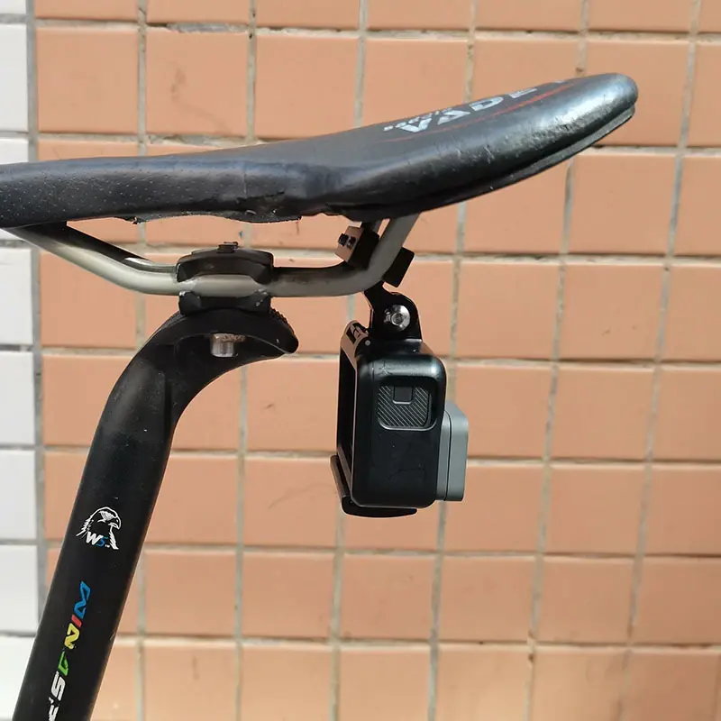 IAMOK – Clip de selle de vélo en alliage d'aluminium noir, Base de caméra de mouvement, support d'extension GoPro, accessoires de bicyclette