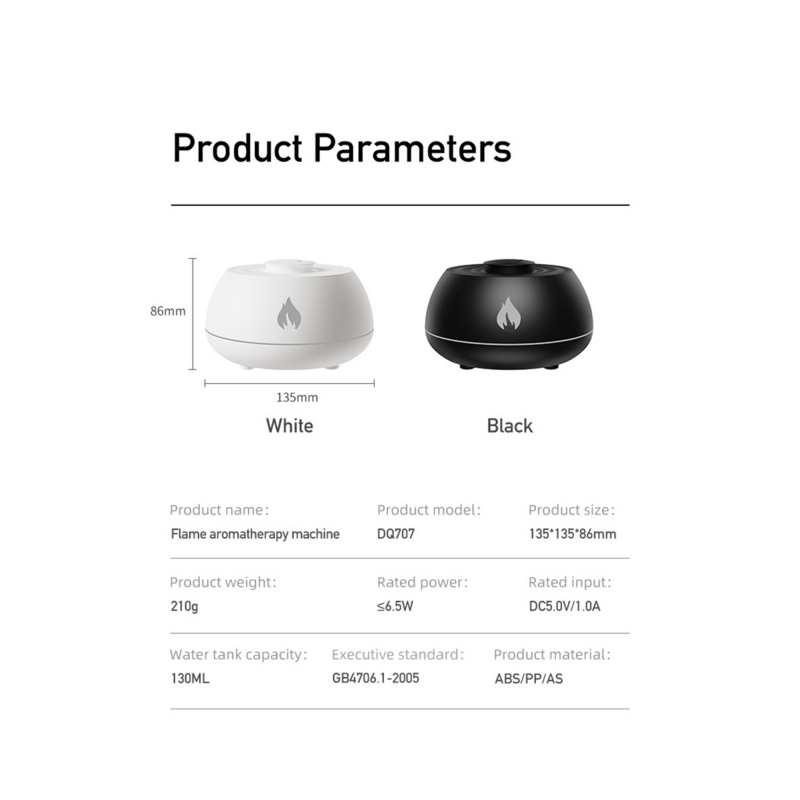 Diffuser Air Humidifier Home Ultrasonic Mist Maker Fogger Oil Difusor Color Lamp Purifier Black