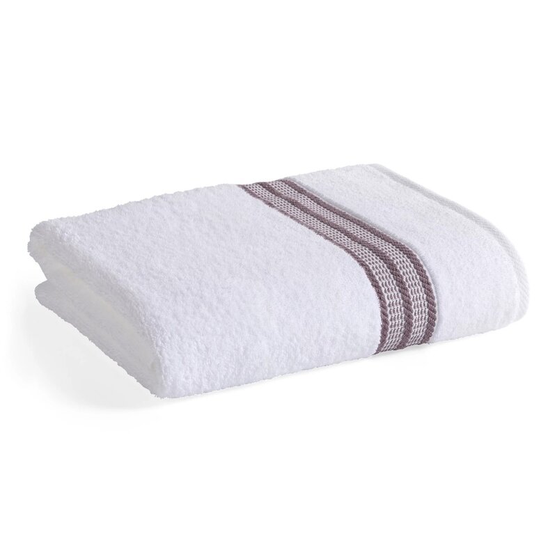 Better Homes & Gardens-Juego de toallas de baño de 6 piezas, color morado sólido/raya