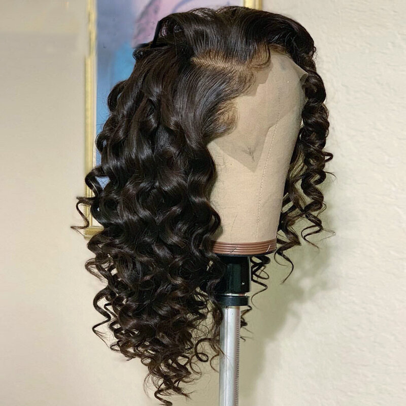 Glueless Natural Black Kinky Curly Lace Front Wig para mulheres, cabelo longo e macio do bebê, pré-arrancado, resistente ao calor, 180 Densidade, 26"