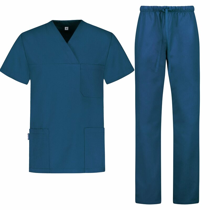 V-Neck Enfermeira Uniforme para Masculino e Mulheres, Conjunto de Laboratório Médico, Clínica Atacado, Macacão Médico Hospitalar, Moda Scrub