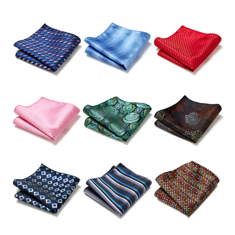 Pañuelo de seda tejido para hombre, pañuelo cuadrado con bolsillo, accesorios de ropa, muchos colores, nuevo diseño, 126