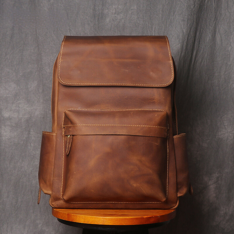 Рюкзак из натуральной воловьей кожи для ноутбука 15,6 дюйма