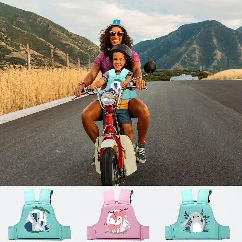 Child Motorcycle Harness Cartoon Adjustable And Breathable Children Passenger Harness With Shoulders For Travel Everyday Use bag