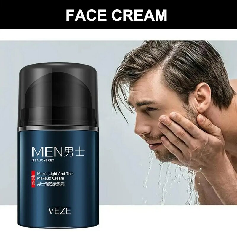 50g crema per il viso da uomo idratante sbiancante per la pelle Primer per il viso rinfrescante crema per il trucco a Base naturale per uomo Y2N0