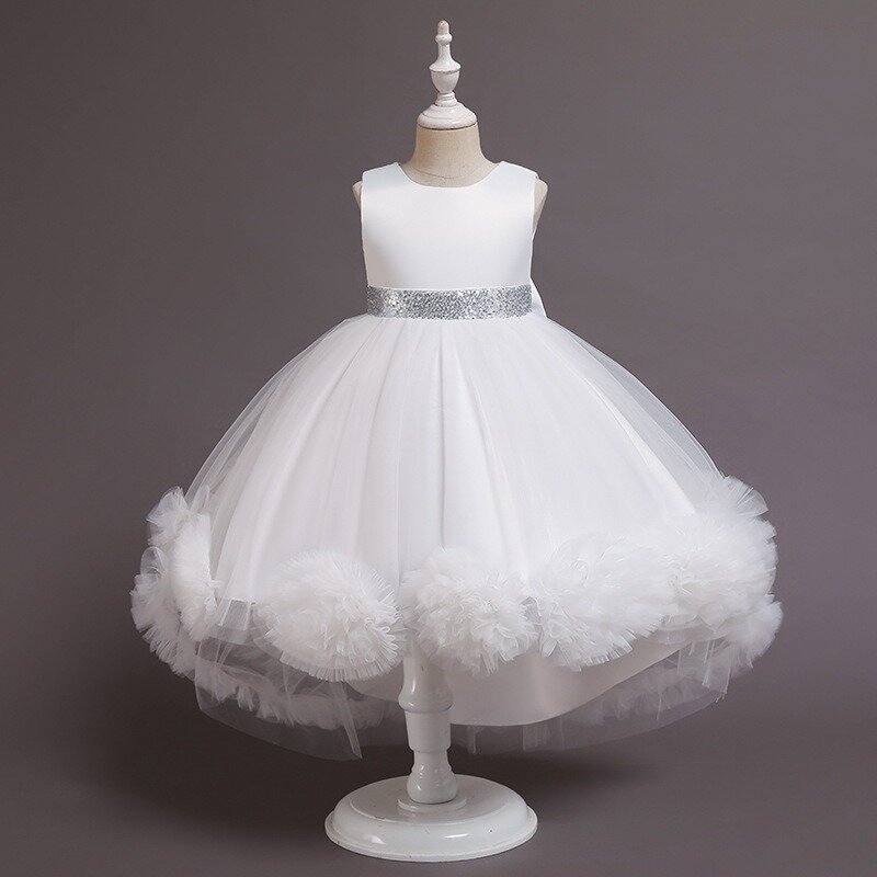 2-10 Jahre alte Prinzessin Kleid Runway Kleid, Mesh Blume flauschiges Kleid, nachlaufen des Klavier Performance Kleid, Kleid