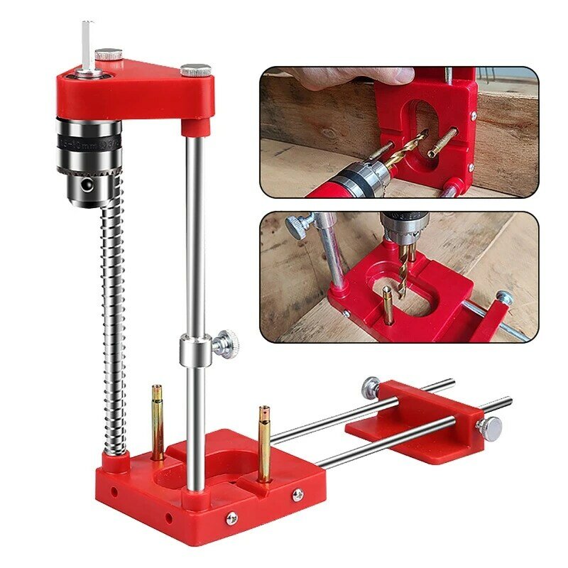 Drill Locator Drilling Jig Drill Punch Locator Drill Guide Aluminum Alloy Woodworking Drilling Template Guide Tool Hand Tools