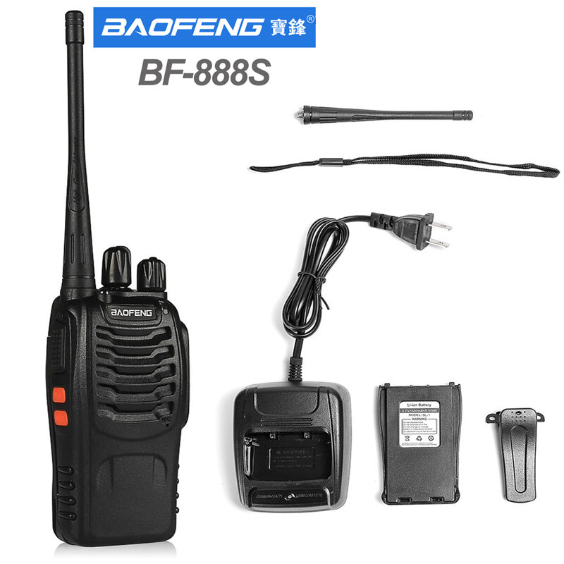 Baofeng-interfono Original BF 888s, walkie-talkie UHF, canal de 400-470MHz, radio bidireccional portátil, 16 canales de comunicación, 1 piezas