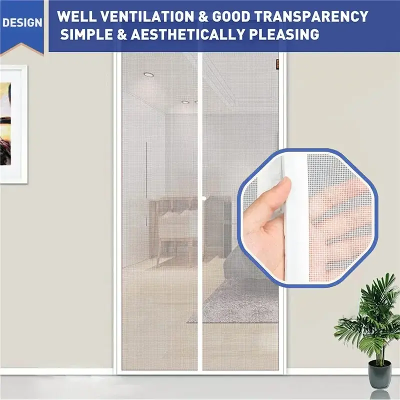 80/90/100/110/120/140cm Magnetic Screen Doors Anti-Mosquito Net Fly Insect Screen Mesh Automatic Closing Magnetic Door Curtain