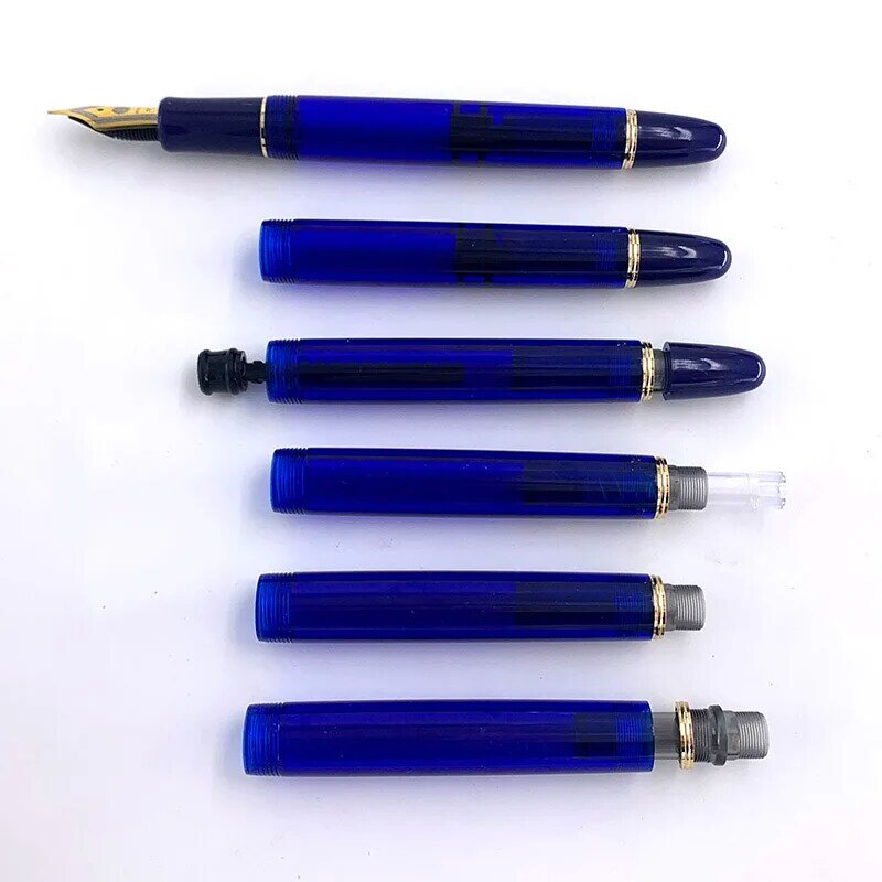 Wingsung 699 caneta de enchimento a vácuo alta qualidade acrílico transparente barris escritório negócio escrita canetas tinta com caixa presente