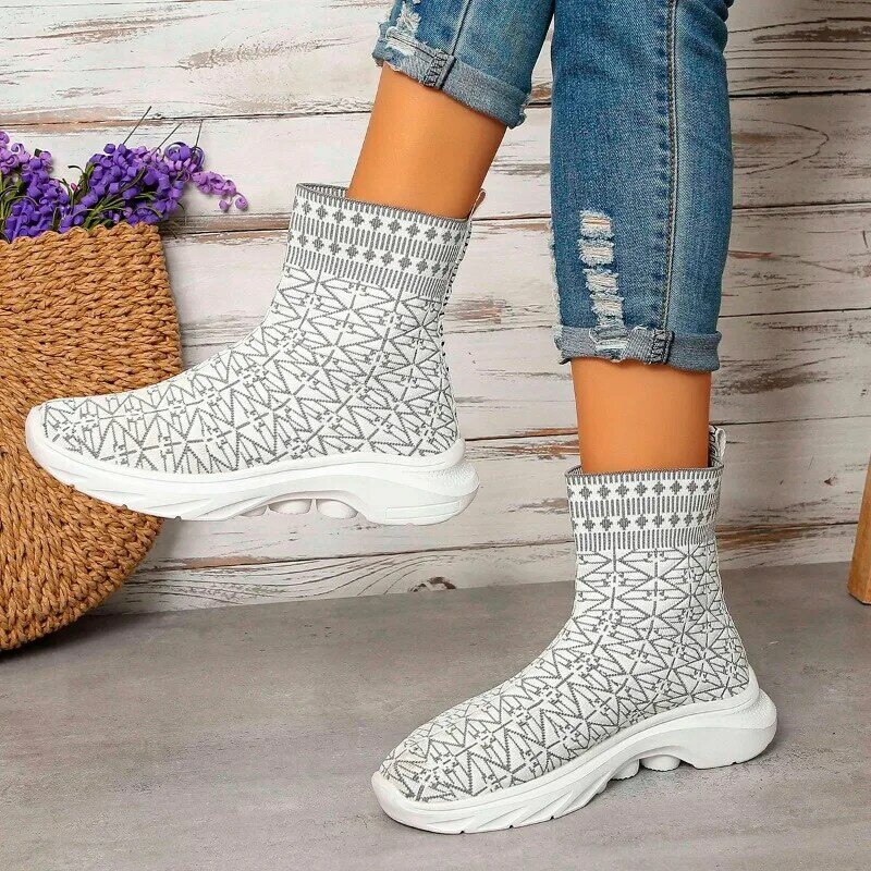 2024 Spring New Casual Sports Thick Sole Casual Sports Women Platform Shoes  High Top Women's Shoes