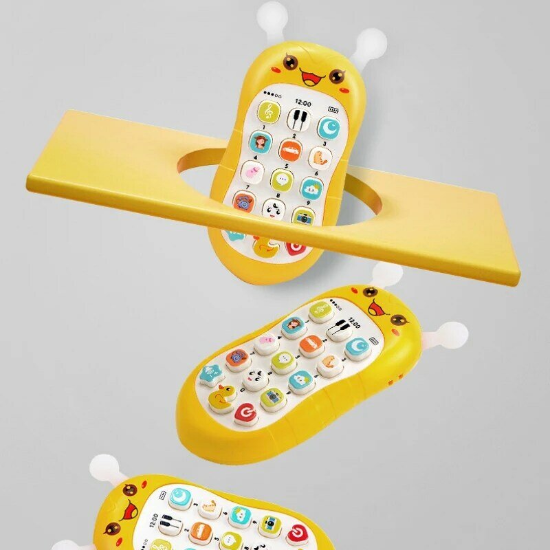Mainan bayi kartun suara musik telepon bentuk ponsel tidur Teether simulasi telepon bayi hadiah balita pendidikan dini