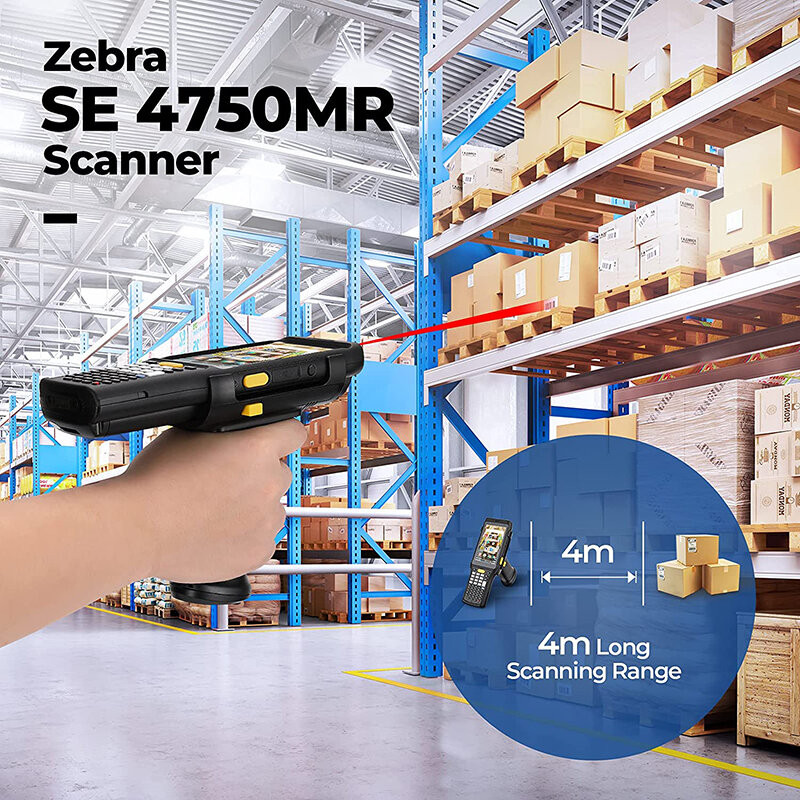 Android 11 PDA Zebra Scanner 4750MR Scanner di inventario di fascia media con numero Pad 2D QR Code IP65 robusto NFC 4G WiFi