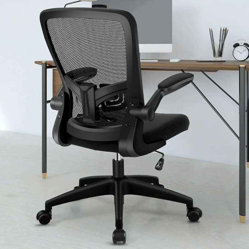 Kursi kantor, kursi meja ergonomis dengan tinggi dan penopang pinggang dapat diatur, putar, kursi komputer