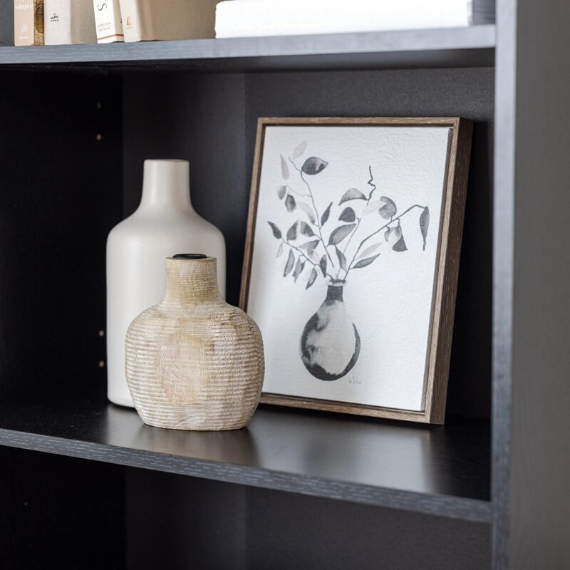 5-Shelf Bookcase with Adjustable Shelves, True Black Oak