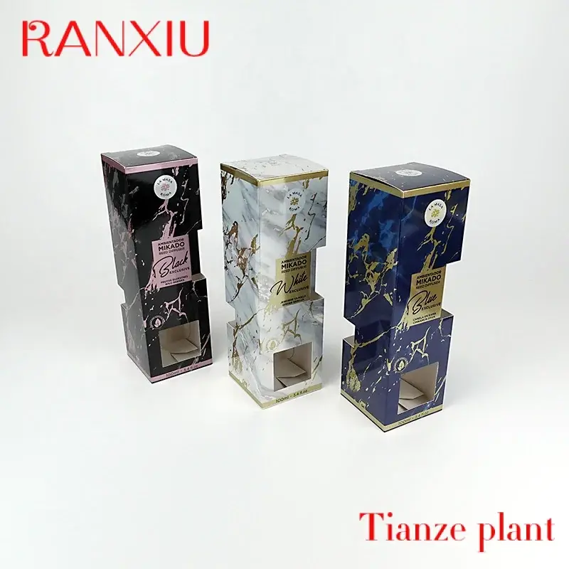 Custom parfum aromaterapi buatan tangan, kotak hadiah lipat kotak hadiah untuk kemasan Diffuser Reed