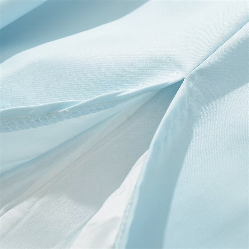 Keyanketian-Vestido feminino com alças cruzadas, vestido de deslizamento, azul celeste fino, vestido com renda na gola, novo lançamento, 2022