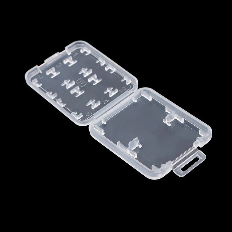 1-5PCS 8 in 1 Protector Holder Plastic Transparent mini For SD SDHC TF MS Memory Card Storage Case Box Bag