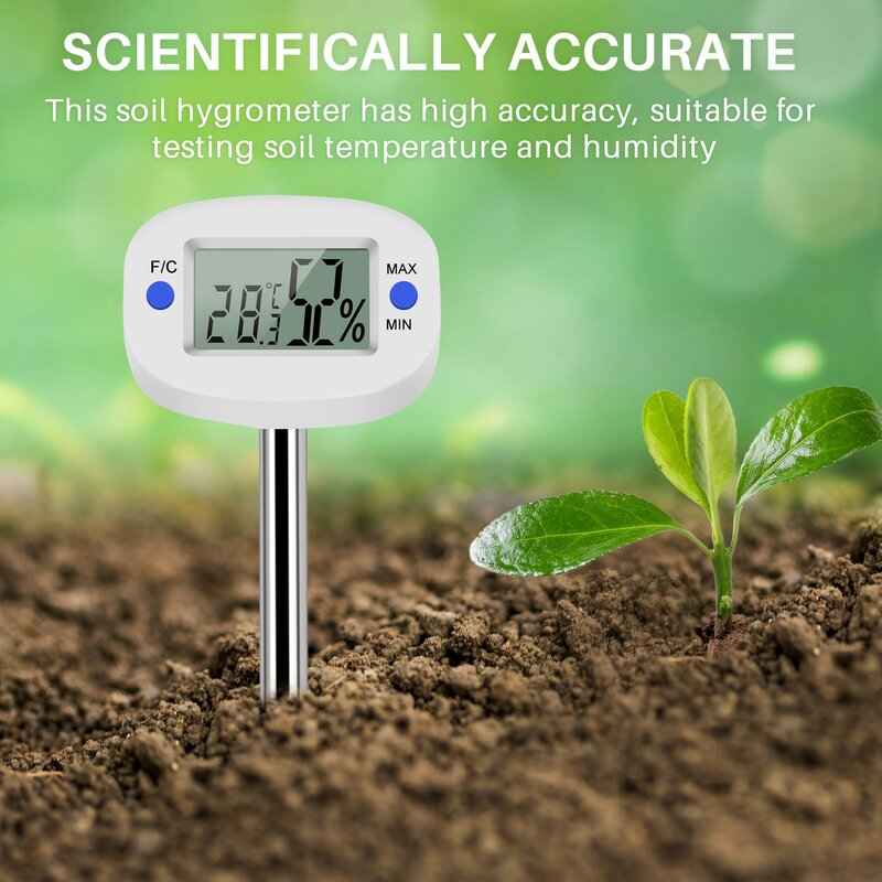 رطوبة التربة الرقمية مع التحقيق ، اختبار درجة الحرارة والرطوبة ، متر الرطوبة ، البستنة والزراعة ، TA290